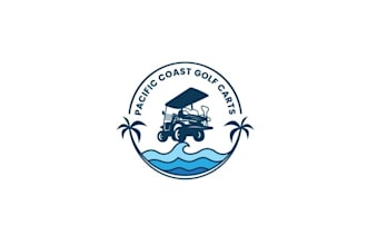 design wonderful pacific coast golf carts logo