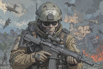 draw military themed illustrations