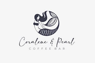 create a modern, custom, unique coffee shop and bar logo design