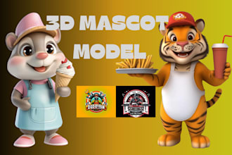 design 3d animal mascot model cute cartoon character design for 3d printing