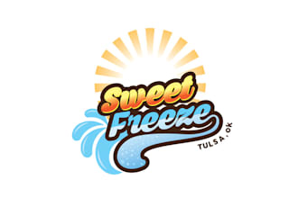 design aesthetics frozen dessert food truck logo