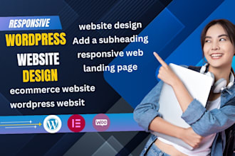 responsive ecommerce wordpress website landing page design