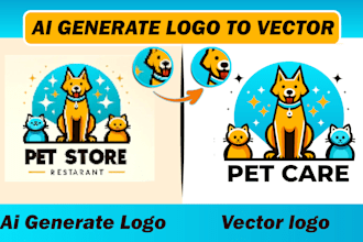 edit, fix, convert ai generated logo or image to vector