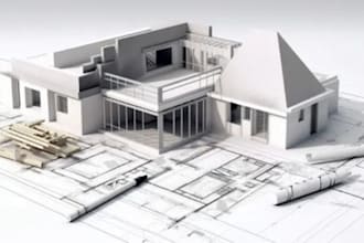 make architecture floor plan drawing, 2d autocad presentation