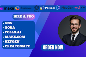 create creatomate n8n make com heygen sora pollo ai workflows and videos