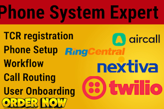 setup twilio voip phone system, call routing, ivr, ringcentral, 3cx, trc setup