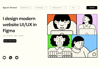 design modern and responsive UI UX for your website in figma