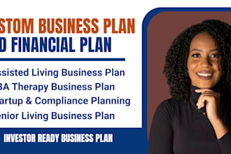 write start up business plan for aba therapy, assited living and senior living