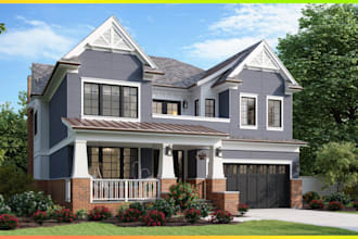 do realistic 3d interior exterior design with architectural visualization
