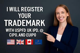register your trademark with uspto UK ipo cipo and euipo