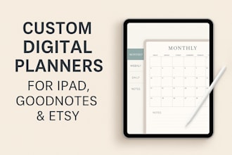 design custom digital planner for ipad goodnotes notability and esty