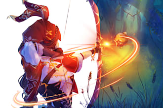 create a detailed digital illustration of your character