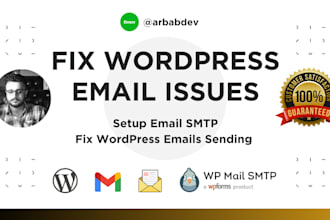 fix wordpress email issue, contact form email sending issue, gmail smtp issue