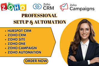 setup zoho CRM automate workflows zoho sites zoho campaigns hubspot CRM