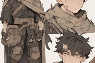 draw dnd character art, fantasy illustration or concept art