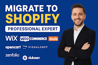 migrate wix woocommerce duda opencart data visualsoft zenfolio dukaan to shopify