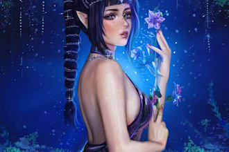 draw anime art portrait or icon illustration