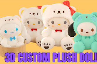 design soft custom plush toys stuffed animal crochet pattern kawaii  plushie