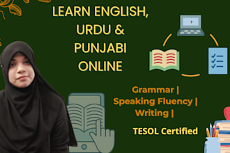 professionally teach you english, urdu, and punjabi online