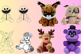 design soft handmade plush toy, stuffed plushie animal toy, custom plush doll