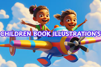 illustrate children book illustration, 3d children book illustration and cover