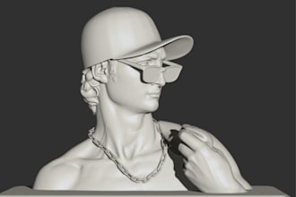 sculpture of your portrait for 3d printing,3mf,matrix sculpt,zbrush,polymer clay