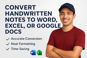 convert handwritten notes to word, excel or google docs