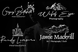 create signature photography watermark vector logo design