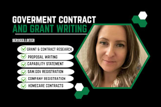write grant proposals, rfps, bid proposals, and government contracts