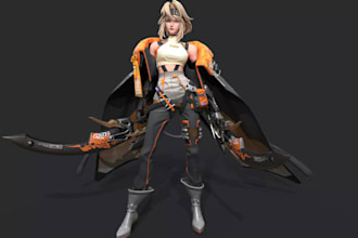 fix 3d female warrior,knight armor, metahuman character,game,sculpture,ue5 model