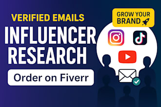 research instagram tiktok and youtube influencers with emails for outreach