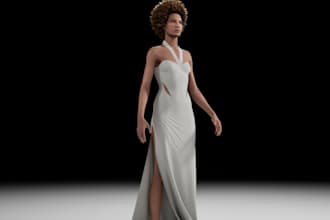 mend 3d metahuman character,elegant outfit dress,sculpture,game asset,zbrush mod