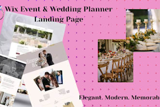 design a beautiful wix landing page for your event or wedding planning business