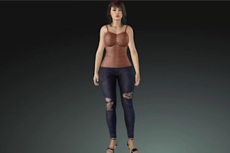 animate 3d realistic female, metahuman character, game,sculpture,pbr texture,ue5