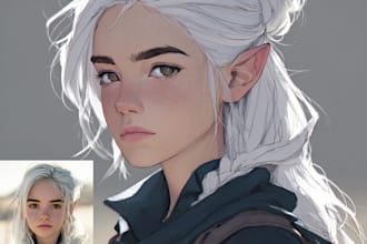 draw anime, realistic portrait or dnd character