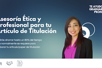 asesoría y guía en la redacción de tu artículo o paper