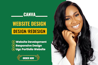 build canva website design, canva landing page ugc portfolio