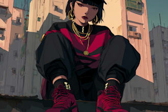 draw cyberpunk, lofi or streetwear anime illustrations