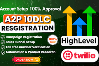 do a2p 10dlc registration and verification on twillo, ghl or approve toll free