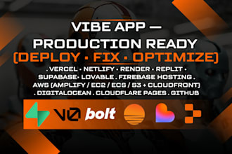 deploy your web app build using lovable, replit, bolt, v0, volt and base44