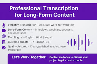 write subtitles for podcasts or long form content