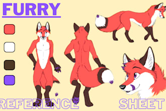 draw furry character reference sheet fursona art anthro ref sheet furry nsfw art
