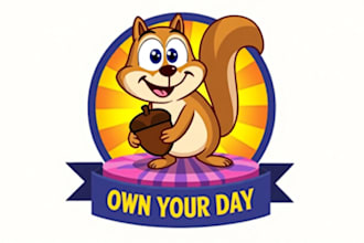 design outstanding squirrel mascot logo with unlimited revision