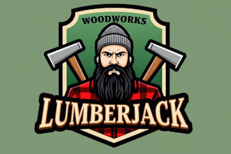 make a high quality lumberjack mascot logo in 12 hours