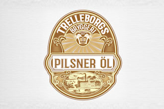 design best quality classic brewery label logo