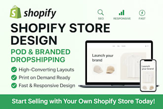 build pod shopify branded dropshipping shopify website