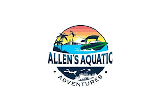 design magnificent water sports snorkeling charter boat logo