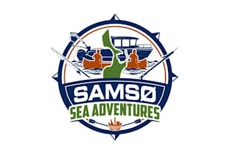 design awesome boat sailing fishing spear logo