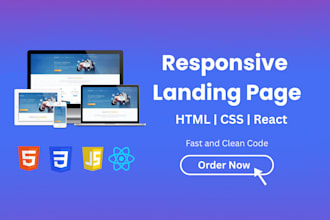 build a modern, responsive landing page using HTML CSS react
