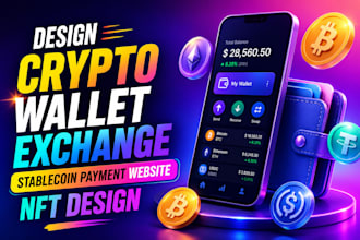 design crypto wallet exchange platform stablecoin payment website nft design